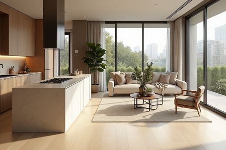 Modern gestaltete Wohnung mit klarer Raumaufteilung und wohnlicher Atmosphäre